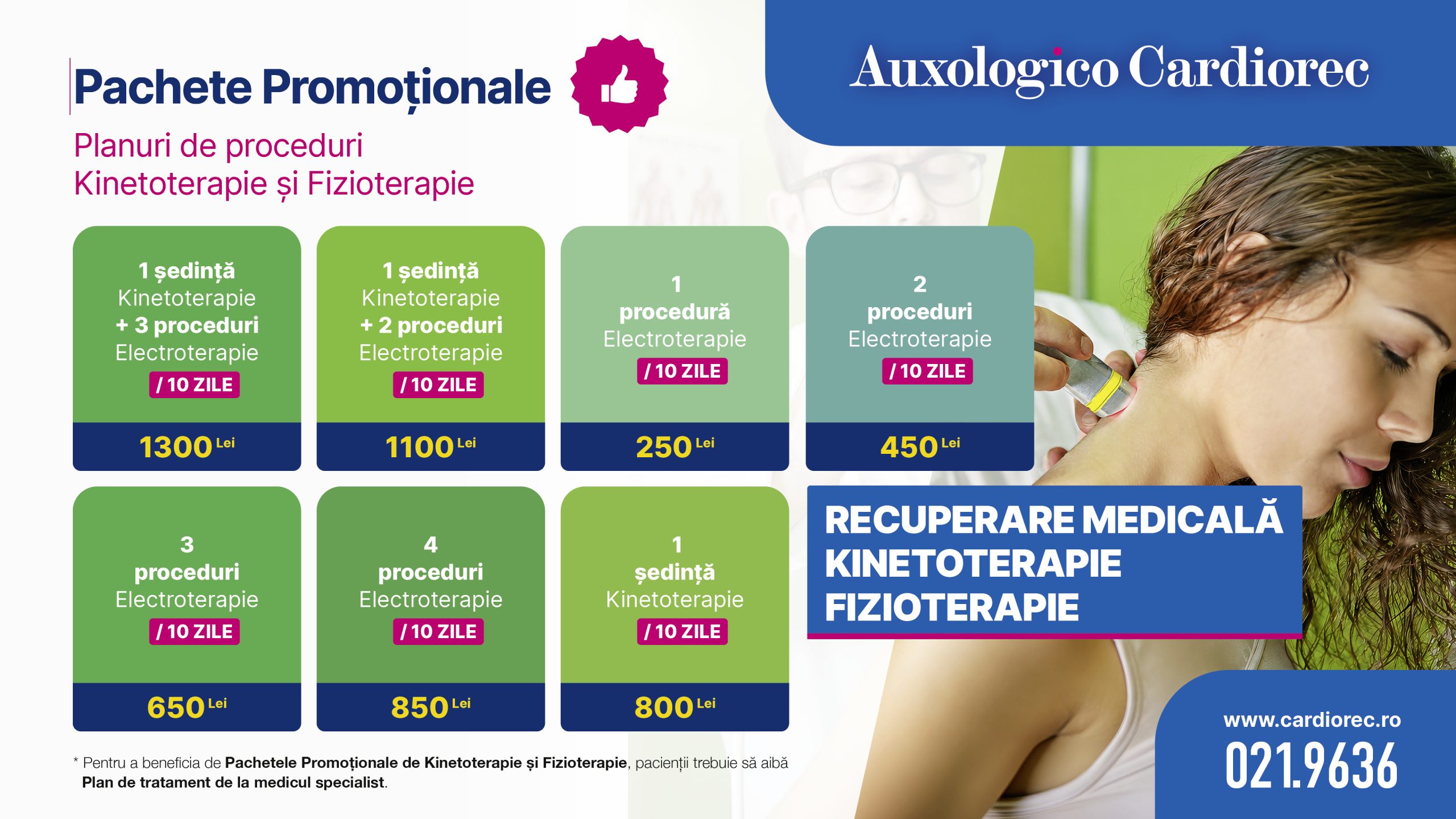 Kinetoterapie și Fizioterapie, la Cardiorec. Află despre Pachetele noastre Promoționale la prețuri avantajoase! kinetoterapie